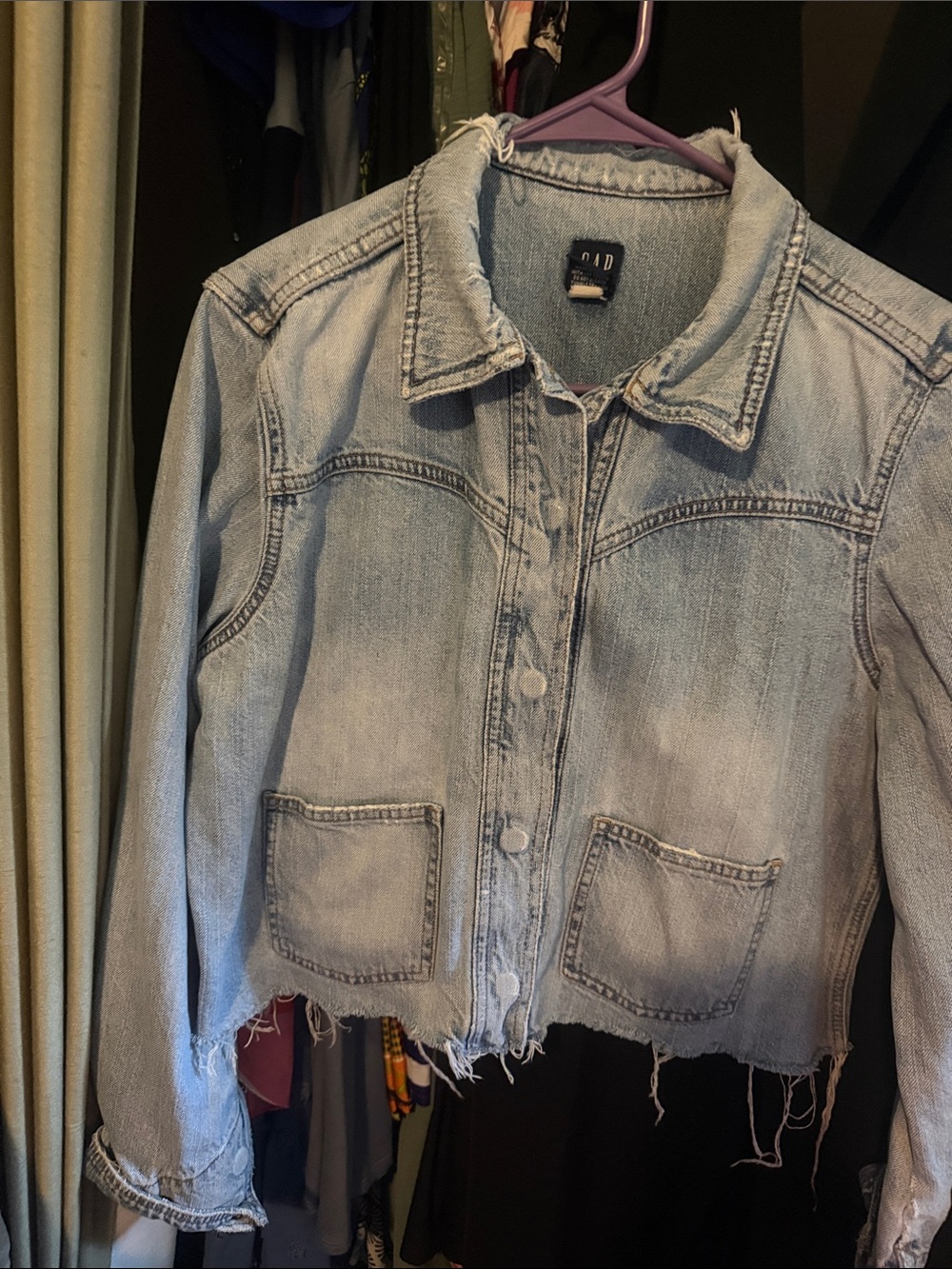 GAP Light Blue Cropped Denim Jacket